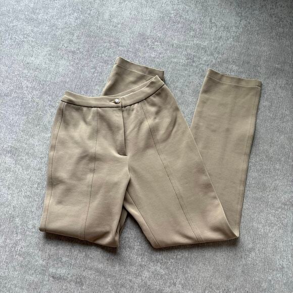 Beige Suede Panel Trousers - Picture 2 of 8